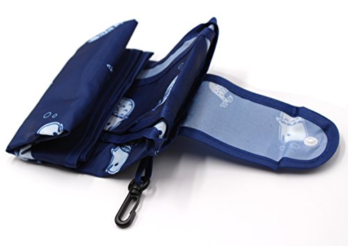 Elegant Styles Reusable Shopping Tote Travel Recycle Grocery Bags - 25" x 18" Super Loading Foldable to Save Space - Whales, Flowers & Checks(Various Styles) Great for Shopping Travel Outdoor
