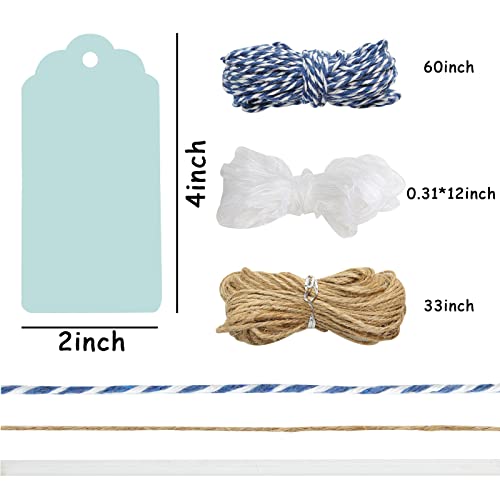 SallyFashion 200 PCS Colored Gift Tags, Hanging Tags with String, Paper Tags for Gifts Arts and Crafts Wedding Birthday Holiday