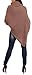 Glamour Empire Womens Warm Knit Poncho Sweater Batwing Cape Top Jumper 312 (Cappuccino, ONE SIZE US 4/6/8, )