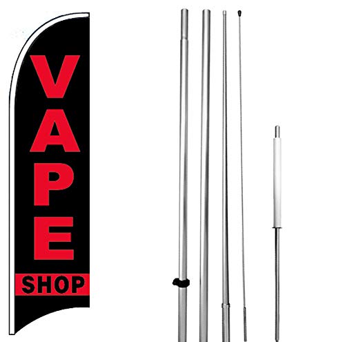 4less Vape Shop Windless Feather Swooper Flag Banner Sign Kit Kb H