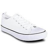 Twisted Womens Hunter Lo-Top Stylish Canvas Sneakers - HUNTER01 WHITE, Size 10