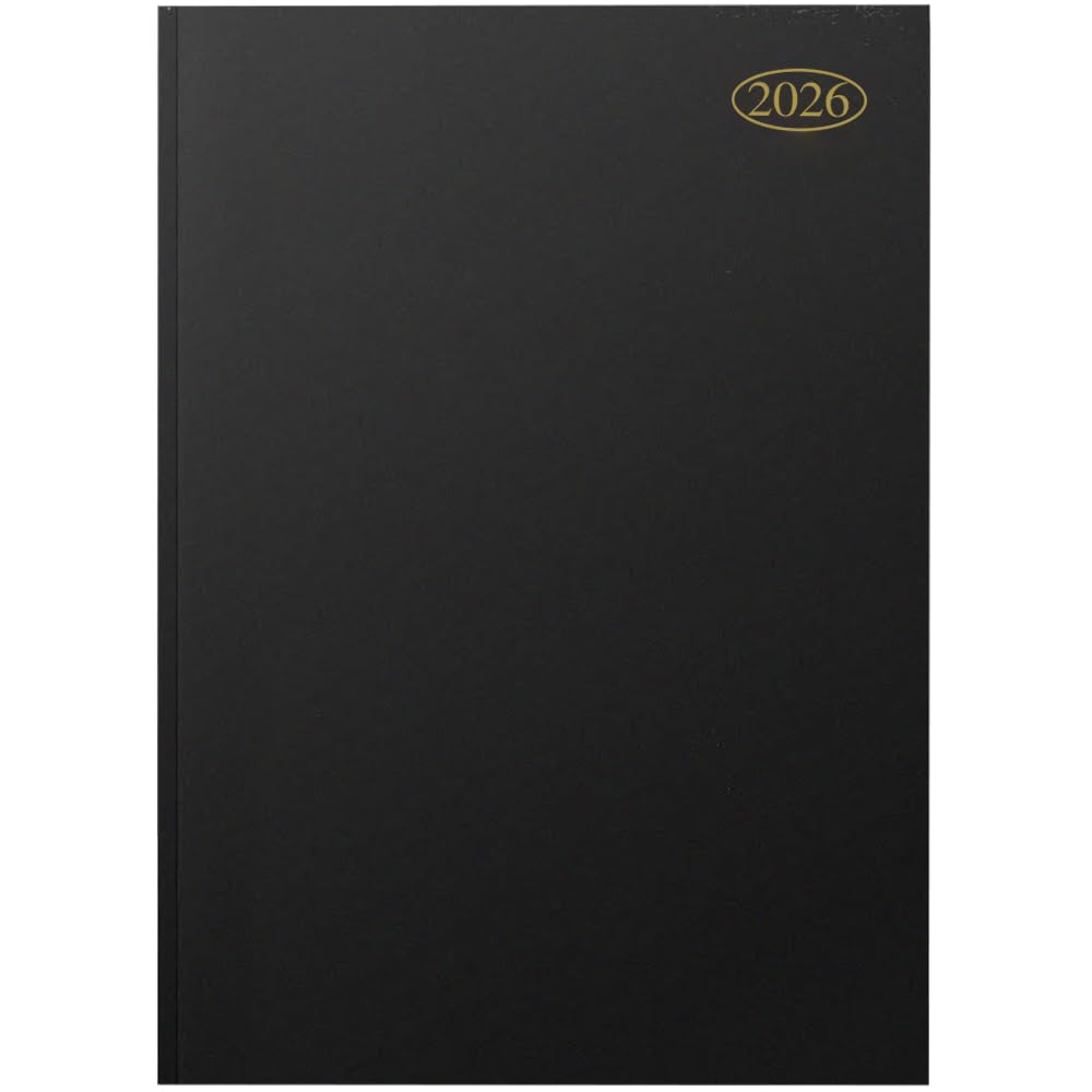 VR Angel 2026 A5 Diary Week to View – Sleek Jet Black Professional Planner with Gilt Edges and Ribbon Marker for a Premium, High-End Office Aesthetic — image 1