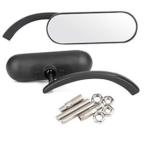 Wing Spiegel, 1 Paar Motorcycle Black Mini Ovale Achteruitkijkspiegel voor Shadow 600/750/1100 ACE voor Vulcan 88/500…
