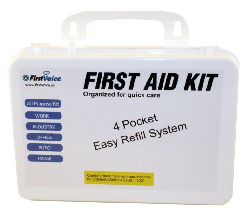 First Voice ANSI-25 25 Person Workplace Wall Mountable ANSI Compliant Plastic First Aid Kit - Thumbnail 2