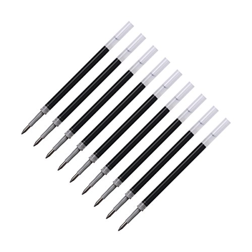 Elzo Gel Pen Refills, Pack of 10 for Elzo 3 in 1 Capacitive Disc Stylus Gel Pens, Pack of 10, 0.5mm Metal Tip, Black Ink