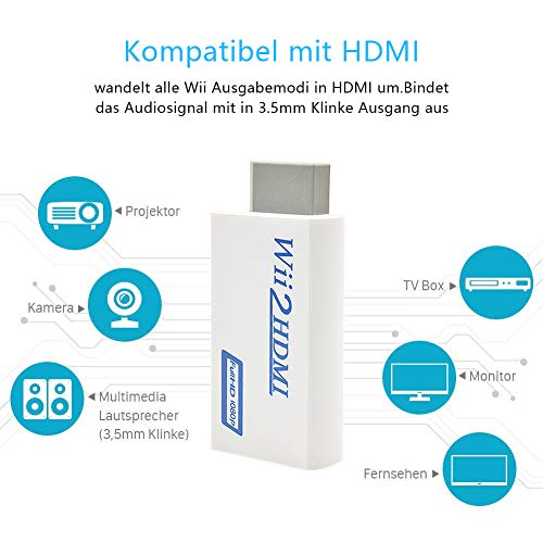 image for Wii to HDMI Converter for Full HD Device,Hanstend Wii HDMI Adapter wit