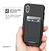 ENCASED iPhone Xs Max Wallet Case (2018) Protective Cover with Card Holder (3 Credit Cards Capacity) (Black)