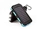 Solar Chargers 30,000mAh, Dualpow Portable Dual USB Solar Battery Charger External Battery Pack Phone Charger Power Bank with Flashlight for Smartphones Tablet Camera (Baby Blue)