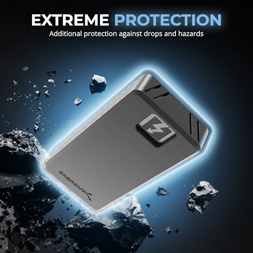 SABRENT Rocket XTRM 5 4TB Thunderbolt 5 Portable SSD, 80Gbps Connection, Up to 64Gbps Transfer, Compatible with TB4 TB3 USB4 USB 3.2 20Gbps 10Gbps 5Gbps, Rugged Aluminum and Silicone (SB-XTM5-4TB)
