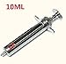 Fencia Stainless Steel Metal Syringe Glass Sampler Lab Glassware (10ml) with Adjustable Dose for Veterinary Animal Drug Injection