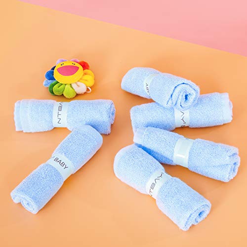 NTBAY 6 Pack Baby Washcloths, Extra Soft Newborn Baby Face Towel Perfect Gifts Set, 10 x 10 Inches, Blue