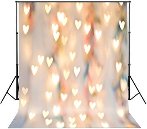 5x7ft Valentine's Day Photography Backdrops Gloden Heart Photo Studio Background Props
