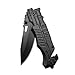 FORCE Tactical Knives Spring Assisted Opening Folding Pocket Knife Camping Outdoor Knife Partially Serrated Clip Point Blade Stainless Steel
