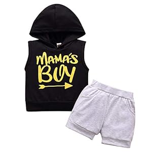 Tabpole Pasgeboren Jongen Outfits Pasgeboren Mouwloos Hooded Tank Katoen Shorts Broek