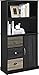 Ameriwood Home Mercer Storage Bookcase with Multicolored Door and Drawer Fronts, Black