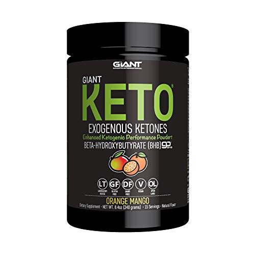Giant Keto - Exogenous Ketone Supplement - Beta-Hydroxybutyrate Keto Powder Designed to Support Your Ketogenic Diet, Boost Energy and Increase Performance in Ketosis - Orange Mango - 15 Servings