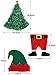 Jovitec 3 Pieces Christmas Hat Novelty Decoration Hats Include Santa Pants Hat Elf Hat Christmas Tree Hats for Adults and Kids