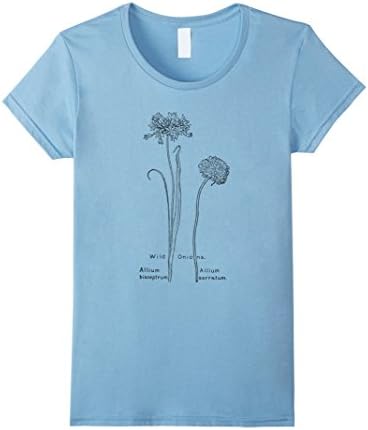 Womens Wild Onions WildFlower Flower Art Tee T-shirt Large Baby Blue
