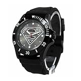 Superman Black Logo Watch with Black Silicon Strap (SUP9032)