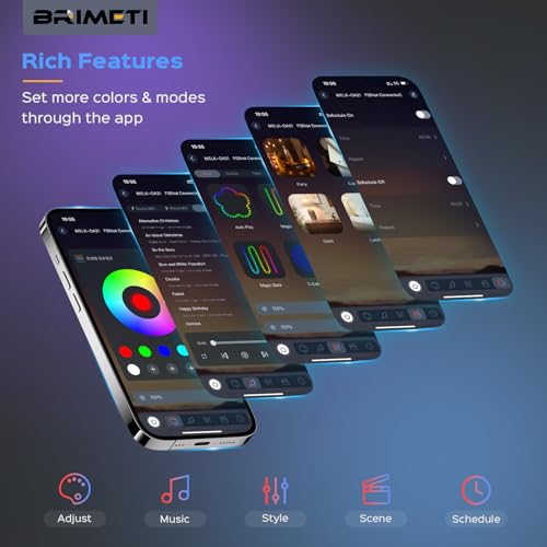 BRIMETI 15 m RGB Neon LED Strip Multi-Coloured App Control 220 V Flexible Waterproof Cuttable Music Sync LED Strip Light for Indoor Outdoor Use