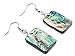 Natural Double-faced Abalone Shell Rectangle Drop Dangle Hook Earrings Jewelry for Women