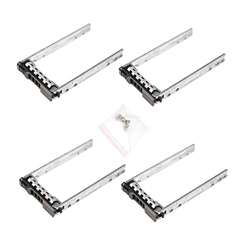 Heretom 4-PACK G176J/KG7NR/WX387 2.5INCH SATA SAS Hard Drive Caddy Tray For DELL PowerEdge R410 T410 R420 T420 R430 T320 T620 T630 R710 R720 R730 Screws Included