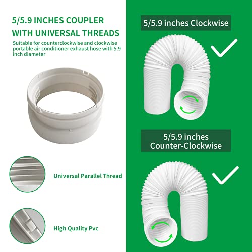 Portable Air Conditioner Sliding Window Kit with Universal Coupler