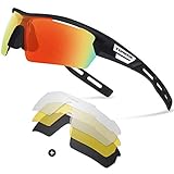 Torege Polarized Sports Sunglasses for Men Women Cycling Running Driving Fishing Golf Baseball Glasses EMS-TR90 Unbreakable Frame TR033