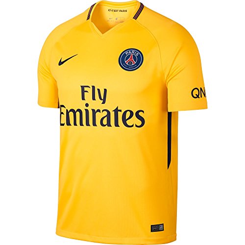 Men's Nike Breathe Paris Saint-Germain Stadium Jersey, Tour Yellow/Midnight Navy, X-Large