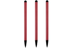 3Pcs Red Universal Stylus Pen Set for Touch Screens, Precision Fine Point Digital Pencil for iPad, Phone, Android Tablet, Ele