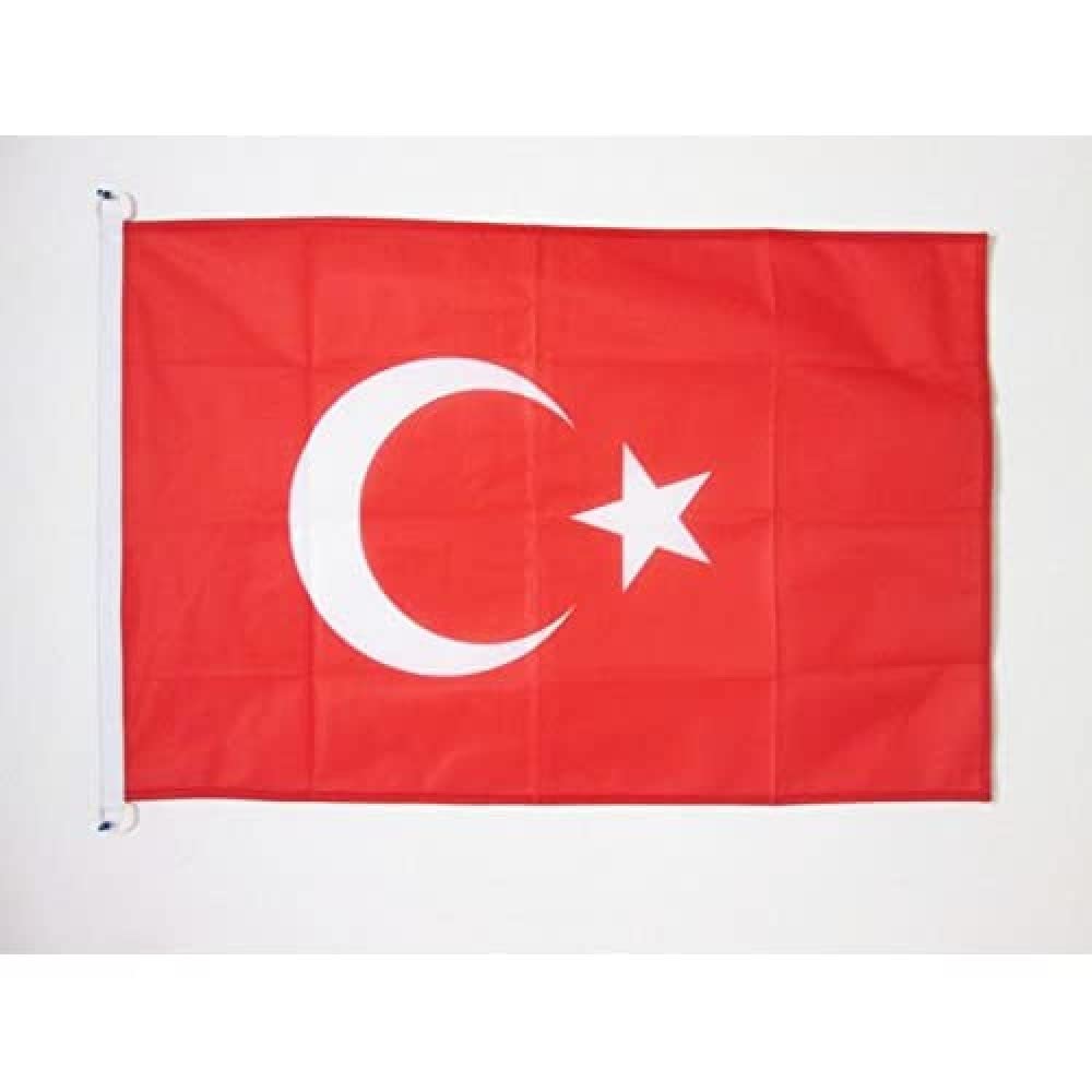 AZ FLAG - Turkey Flag - 2x3 Ft - For Outdoor - Turkish Banner Knitted Polyester with Two Plastic Rings - Fade Resistant - Vivid Colors - 2' x 3' Feet - 90x60 Cm