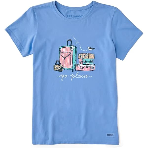 Life Is Good Women's Crusher Tee - Flow Flower Tall Flag Graphic T-Shirt