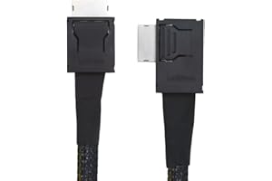 xiwai Left Angled 90 Degree Connector Dual Shield OcuLink PCIe 4.0 PCI-Express SFF-8611 4i Male to SFF-8611 Male Data Active 