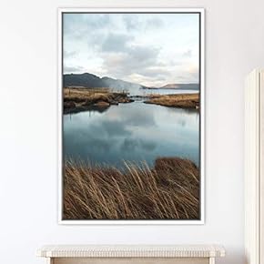 signwin Framed Canvas Wall Art Mountain Lake View...