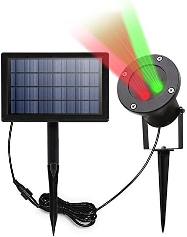 YAOXI LED Solar Projector Lights, Waterproof Outdoor Red and Green Show Spotlight Christmas Projector Landscape Lamp for Garden Holiday Party Decoration