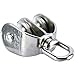DasMarine 2 Pack M25 Double Pulley Block in 304 Stainless Steel Crane Swivel Hook Double Pulley Roller Loading (M25)