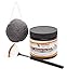Amaki Bentonite Clay Mud Mask included Konjac Sponge with Activated Bamboo Charcoal and Applicator Brush - Adult Acne Treatment and Blackhead Remover that Unclogs and Minimizes Pores