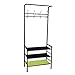 Mind Reader Coat and Shoe Rack, Hall Tree, Freestanding , Coat Tree, Hat, Jacket, Purse, Metal, 24