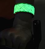 BSEEN LED Armband, Flashing Party Favor Glow Slap Bracelet, Light up Sports Arm Bands for Running, Cycling, Jogging, Hiking, Dog Walking(Green-Design III-Logo)