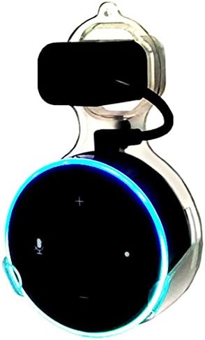 Echo Dot Wall Mount Hanger Holder Stand with Short Charging Cable for Amazon Alexa Echo Dot 2nd Generation Transparent Accessories Space-Saving in Bathroom , Bedroom, Kitchen, Classroom.