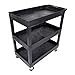 Luxor EC111-B Tub Storage Cart 3 Shelves - Black,32" x 18" primary