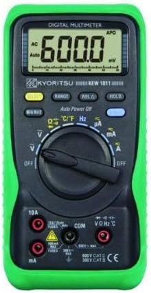 WJSWGJ 1011 Auto-Ranging, Average-Sensing Digital Multimeter with Temperature, 600V, 10 Amp, 60 Megaohms, 4000 Microfarads, 10 MHz