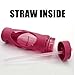 19 oz Newest Design Sports Tritan Plastic Water Bottle Straw Lid/Spout Leak Proof Flip Top Cap Portable To-Go Gym School with Handle and Cleaning Brush - Hot Pink