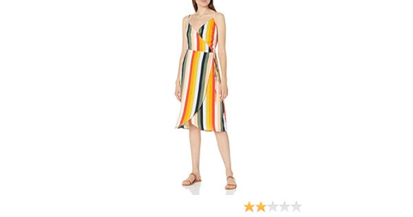 multi stripe wrap dress