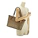 COACH SIGNATURE AVA SHOULDER TOTE KHAKI / SADDLE