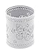 EasyPAG 2 Pcs 3-1/4 inch Dia x 3-3/4 inch High Round Floral Desk Pencil Holder Butterfly Pattern Design, White