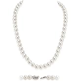 HUWODY Round White Simulated Shell Pearl Necklace Pearl Choker Necklace Jewelry for Women