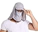 icolor Sun Hats for Men Women with Neck Flap,Foldable Sun Cap Fishing Sun Hats,Summer UPF50+ Sun Protection Ponytail Hats LightGray