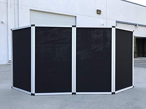 JMAZ Event Facade Booth Adjustable Size Lightweight Aluminum Frame Dj Booth (Replacement Scrim- BLACK)