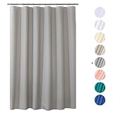 AmazerBath Plastic Shower Curtain, 72" x 72" Grey EVA 8G Thick Bathroom Shower Curtains Eco-Friendly with Heavy Duty Clear Stones and Rust-Resistant Grommet Holes
